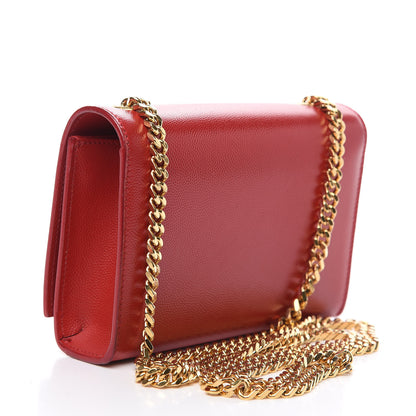 Saint Laurent Grain De Poudre Small Monogram Kate Satchel Red 2 of 11