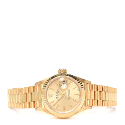 Rolex 18K Yellow Gold 26mm Oyster Perpetual Datejust President Watch Champagne 69178 2 of 6
