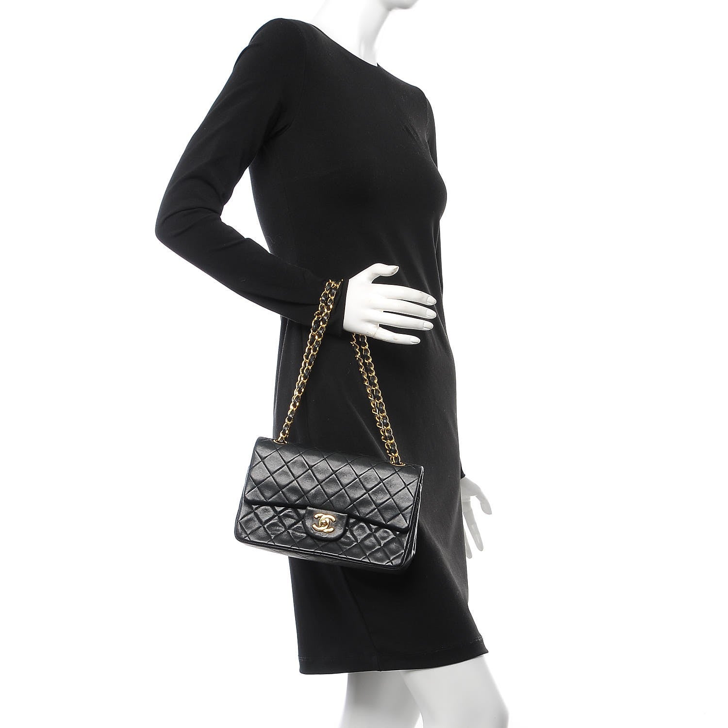 Chanel Lambskin Quilted Small Double Flap Black 2 of 15