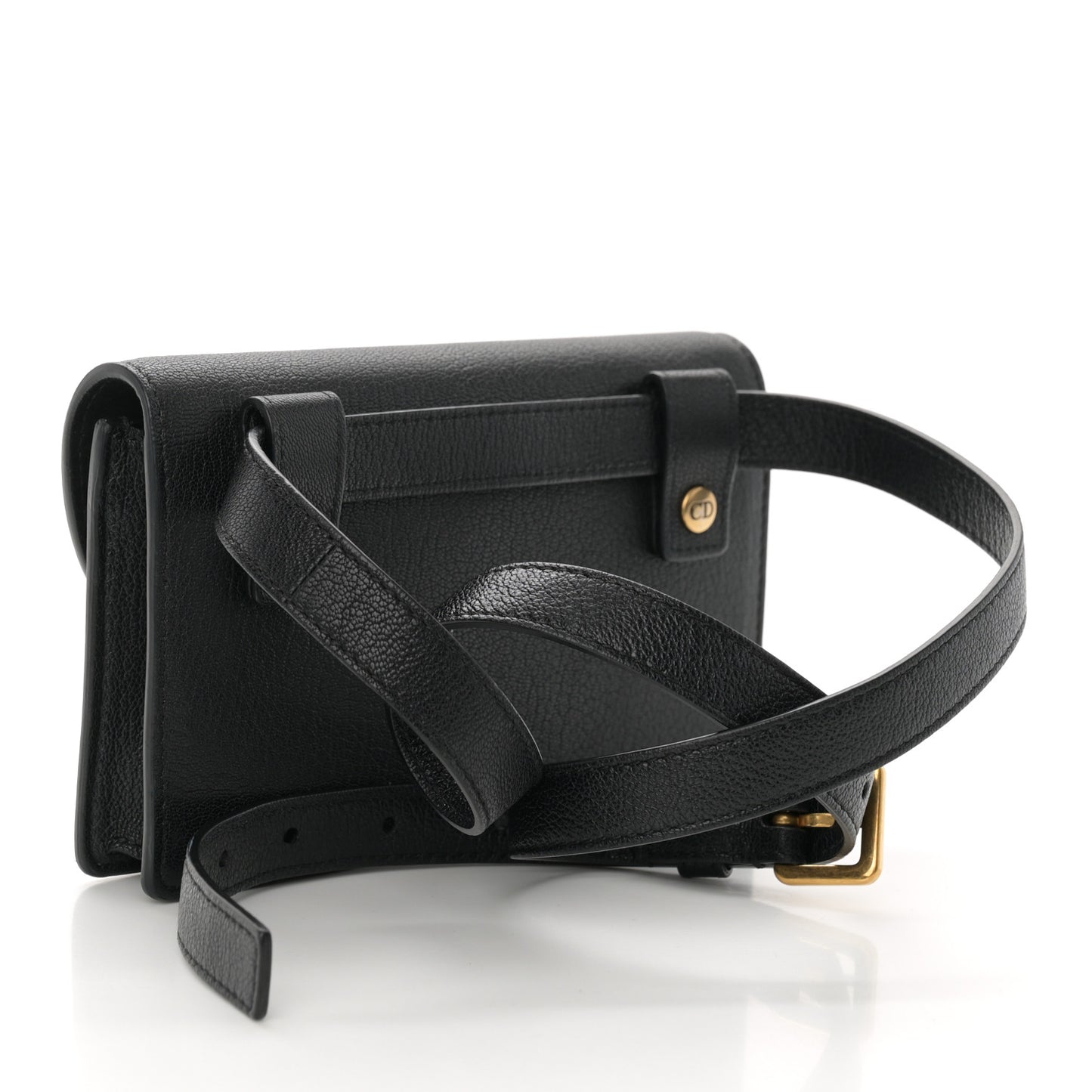 Goatskin Saddle Belt Bag Black