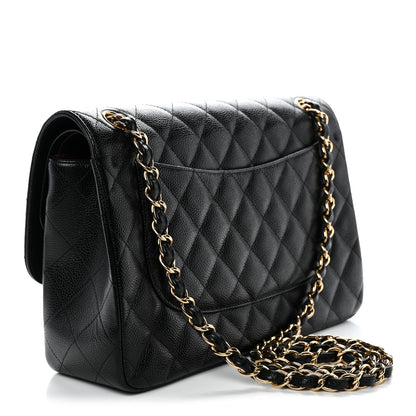 Chanel Caviar Quilted Jumbo Double Flap Black 3 of 11