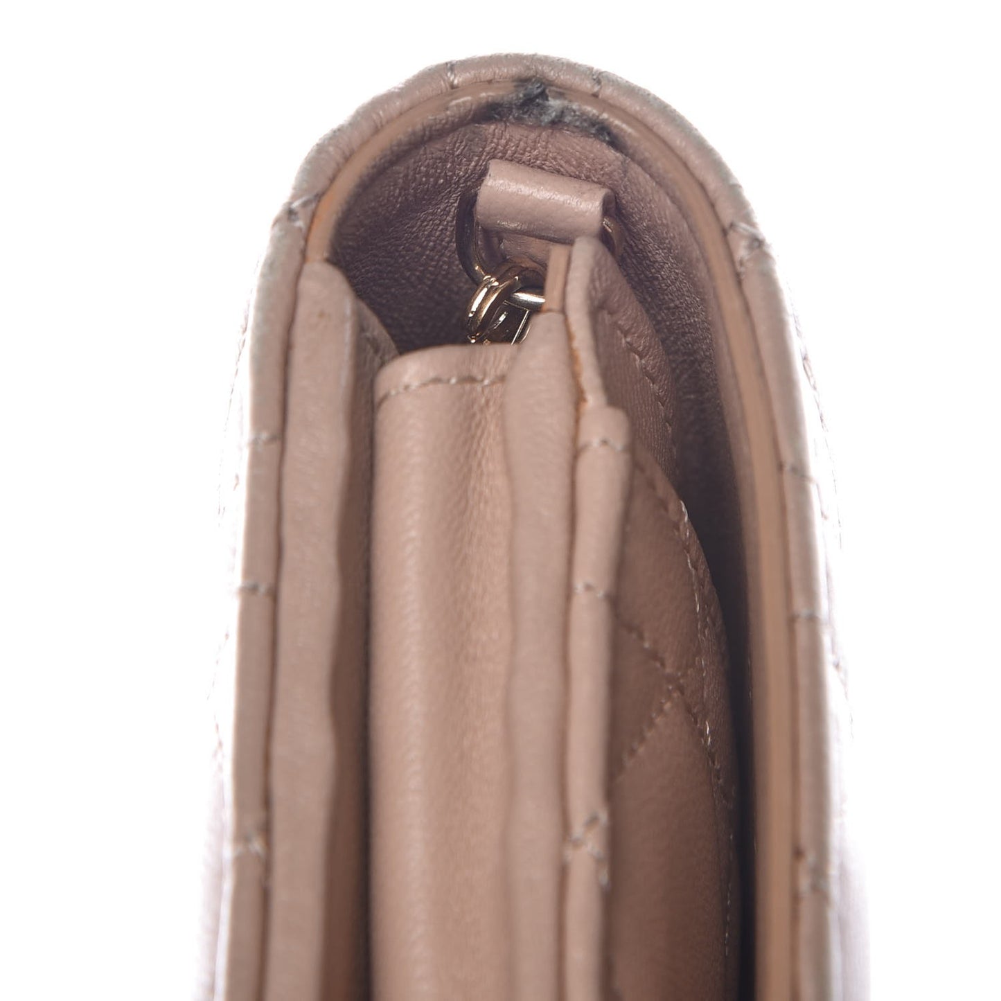 Lambskin Cannage Miss Dior Promenade Chain Wallet Beige