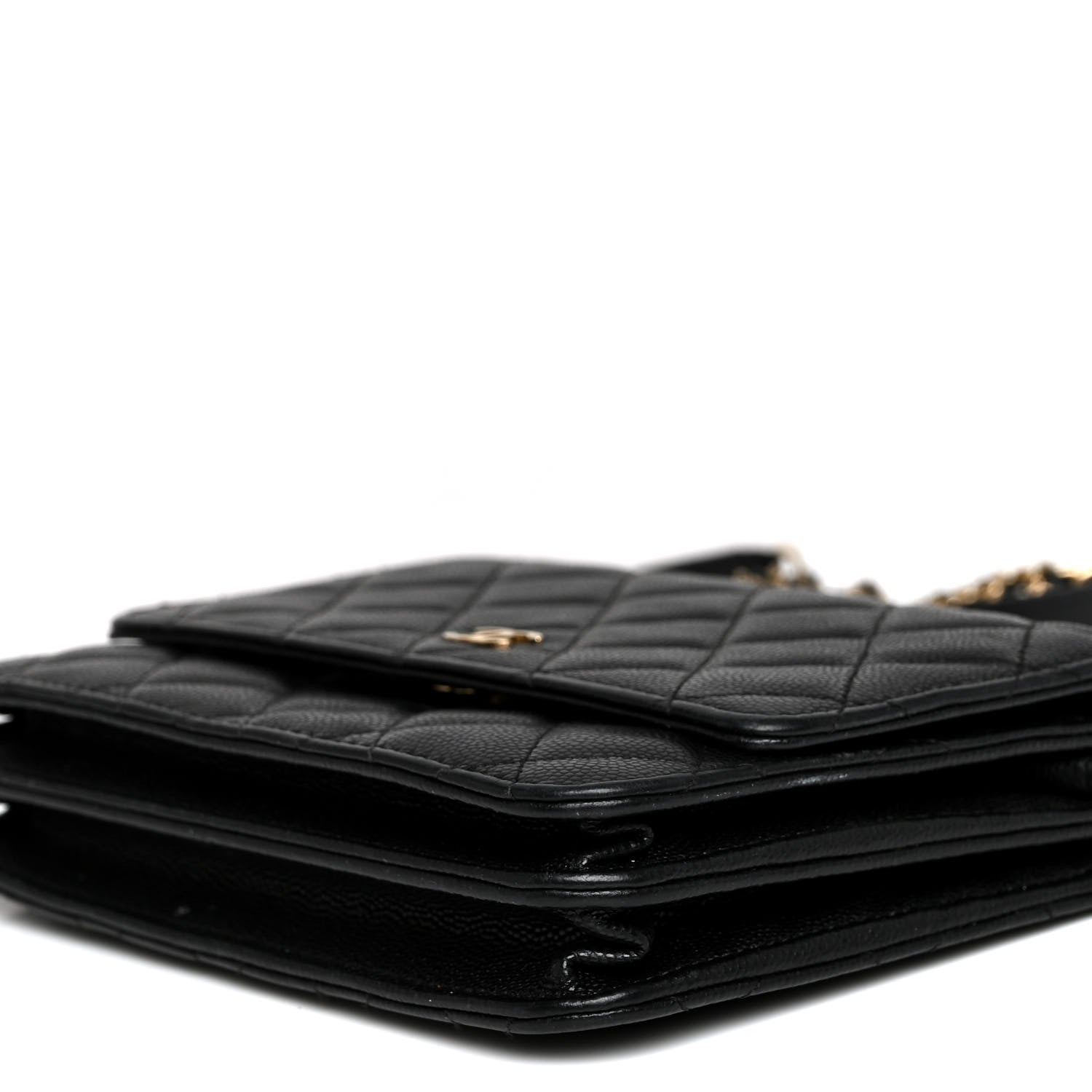 Chanel Caviar Quilted Square Wallet On Chain WOC Black 10 of 13