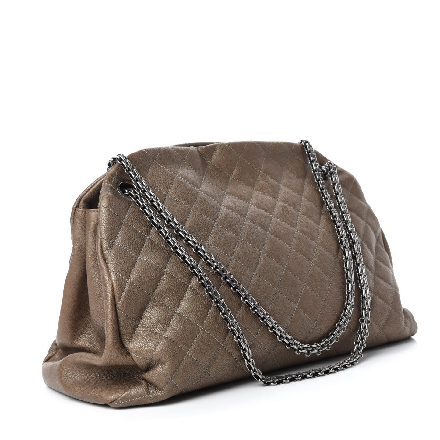Calfskin Large Just Mademoiselle Bowling Bag Beige