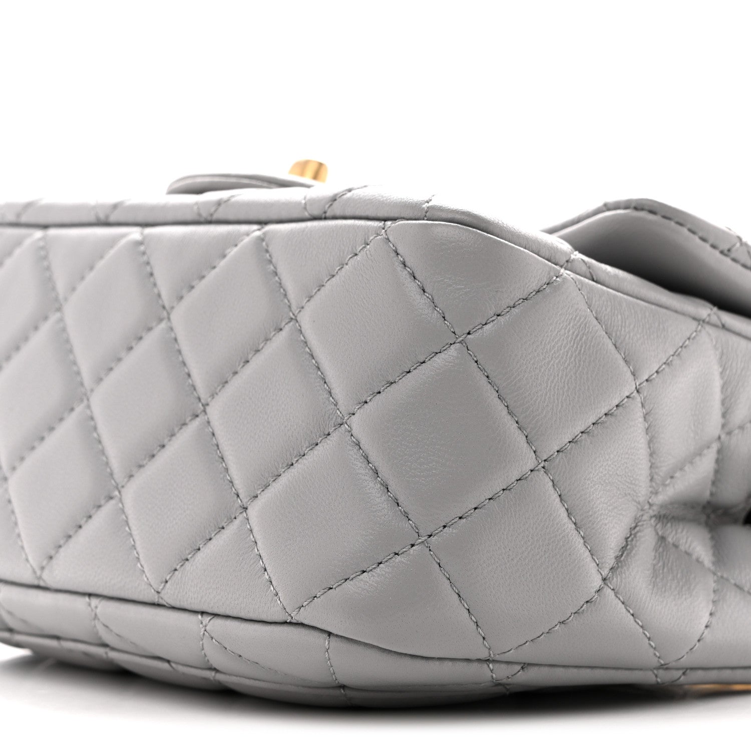 Chanel Lambskin Quilted Mini Pearl Crush Flap Light Grey 10 of 11