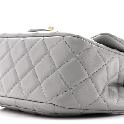 Chanel Lambskin Quilted Mini Pearl Crush Flap Light Grey 10 of 11