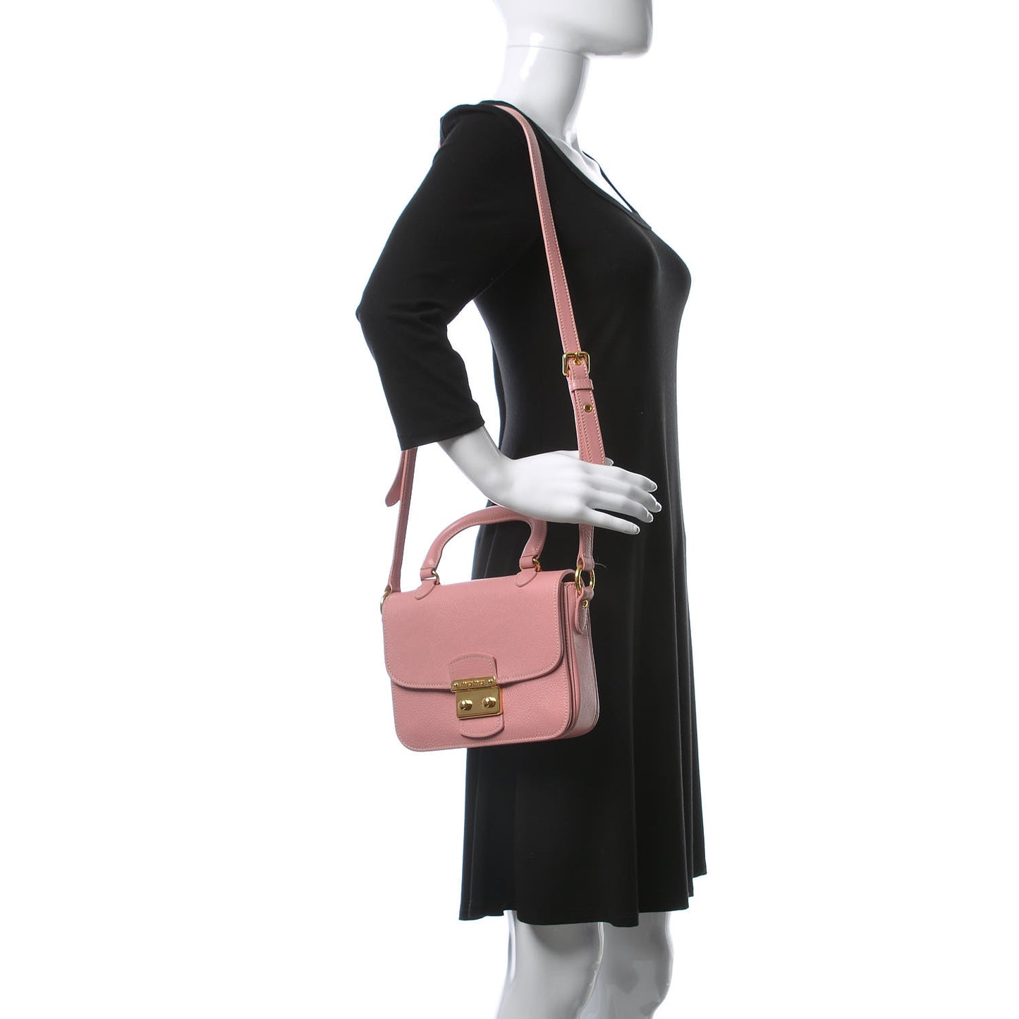 Goatskin Madras Shoulder Bag Rosa
