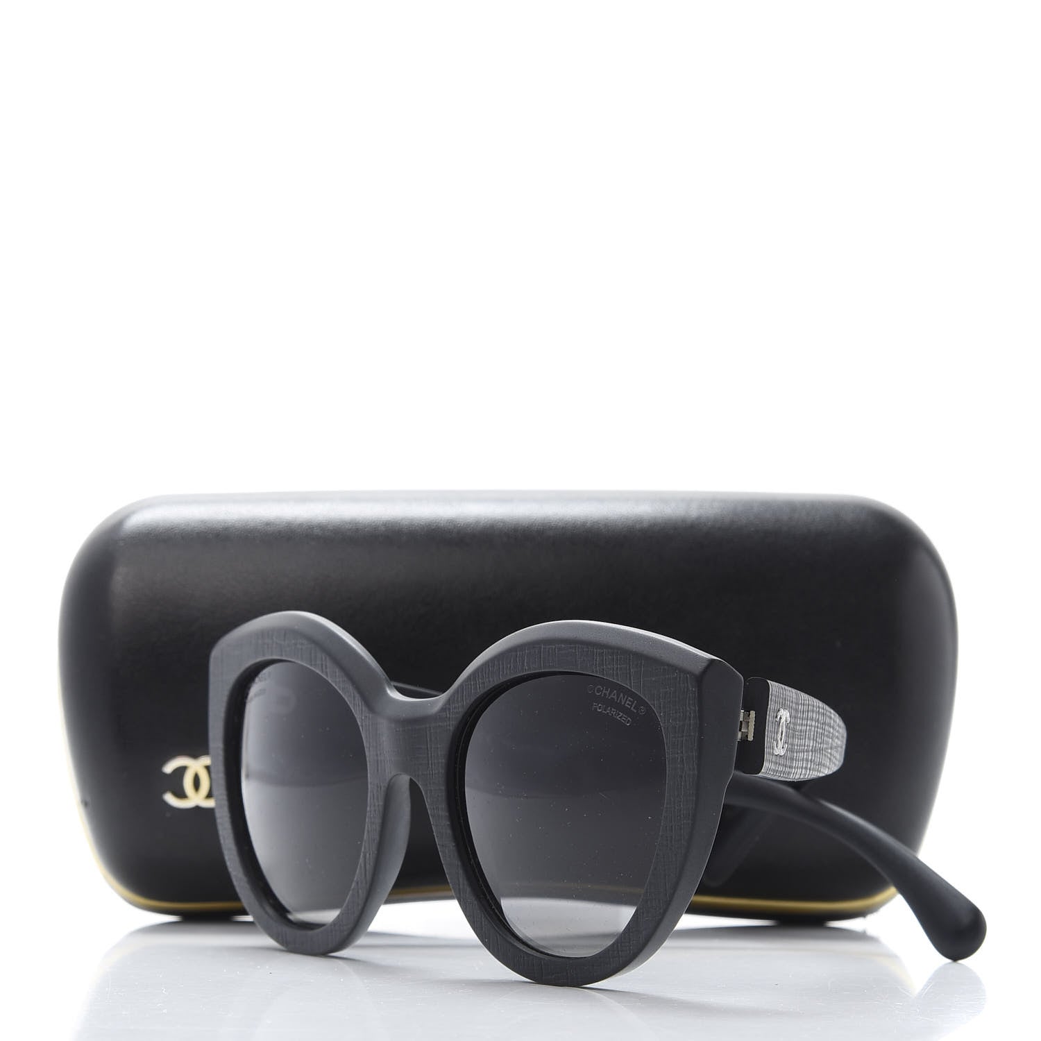 Chanel Acetate Polarized Butterfly Signature Sunglasses 5331 Black 8 of 8