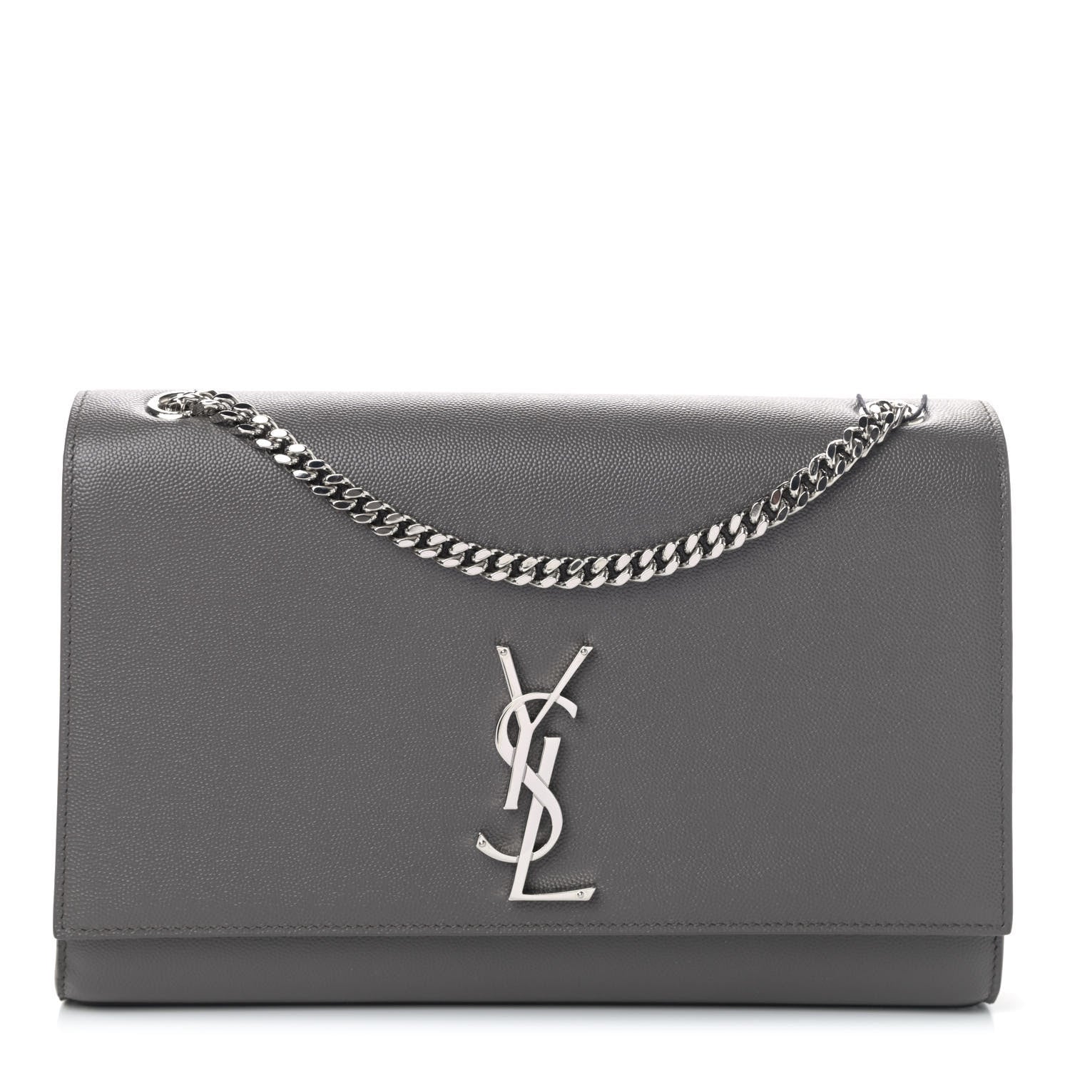 Saint Laurent Grain De Poudre Large Classic Monogram Kate Satchel Earth 1 of 4