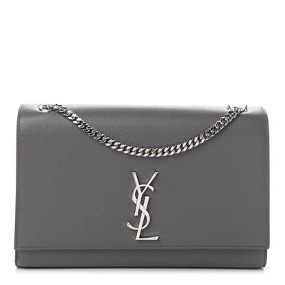 Saint Laurent Grain De Poudre Large Classic Monogram Kate Satchel Earth 1 of 4