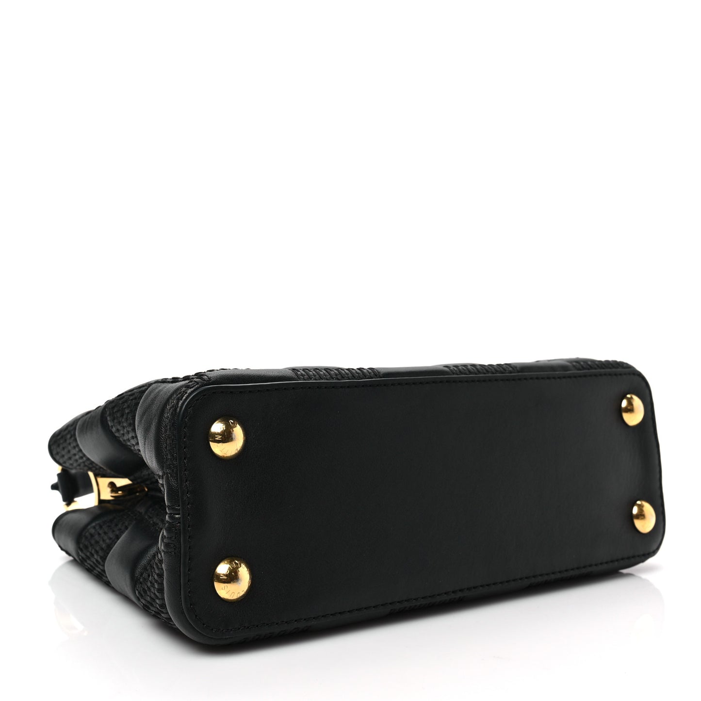 Lambskin Damier Quilt Capucines BB Matte Black