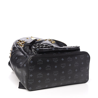 MCM Visetos Studded Medium Stark M Backpack Black 3 of 9