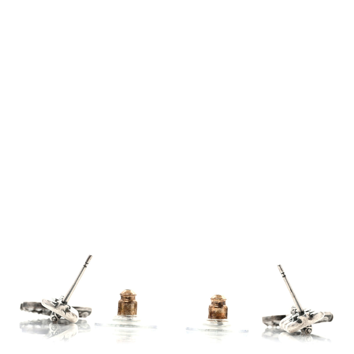 Chanel Crystal CC Chain Drop Earrings Silver 3 of 4