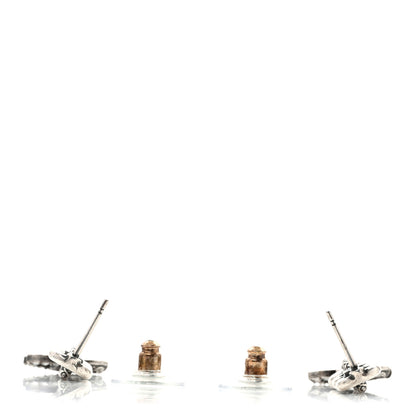 Chanel Crystal CC Chain Drop Earrings Silver 3 of 4