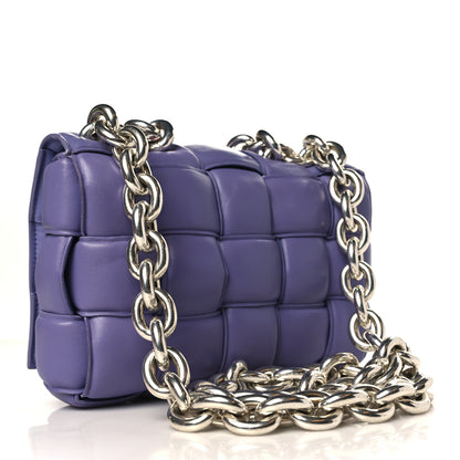 Bottega Veneta Lambskin Maxi Intreccio Padded Chain Cassette Crossbody Bag Lavender 3 of 9