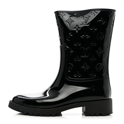 Louis Vuitton Rubber Embossed Monogram Splash Rain Short Boots 41 Black 1 of 12