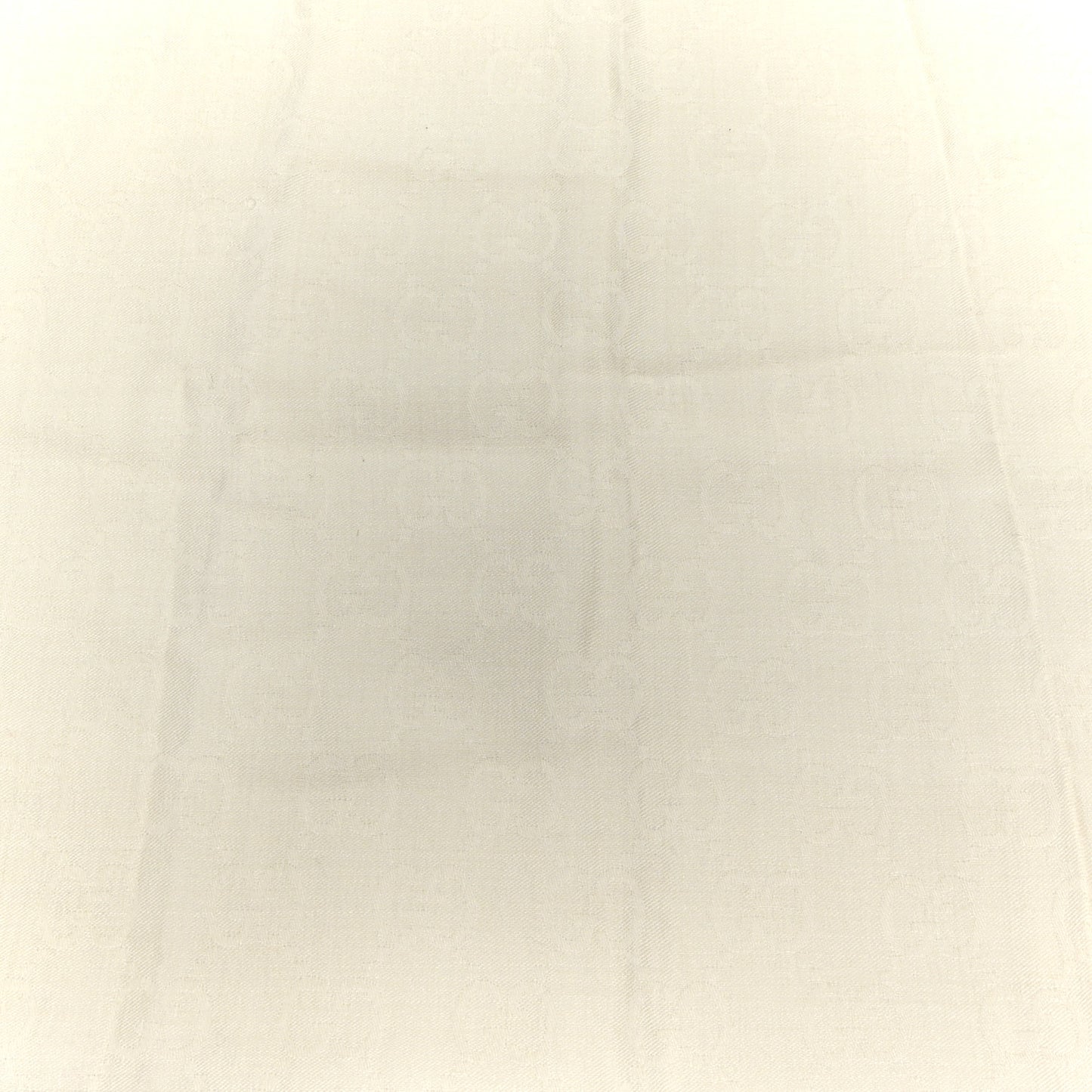 Wool Silk GG Monogram GGNat Fringe Scarf White