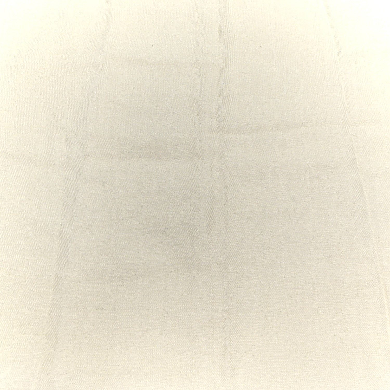 Gucci Wool Silk GG Monogram GGNat Fringe Scarf White 8 of 8