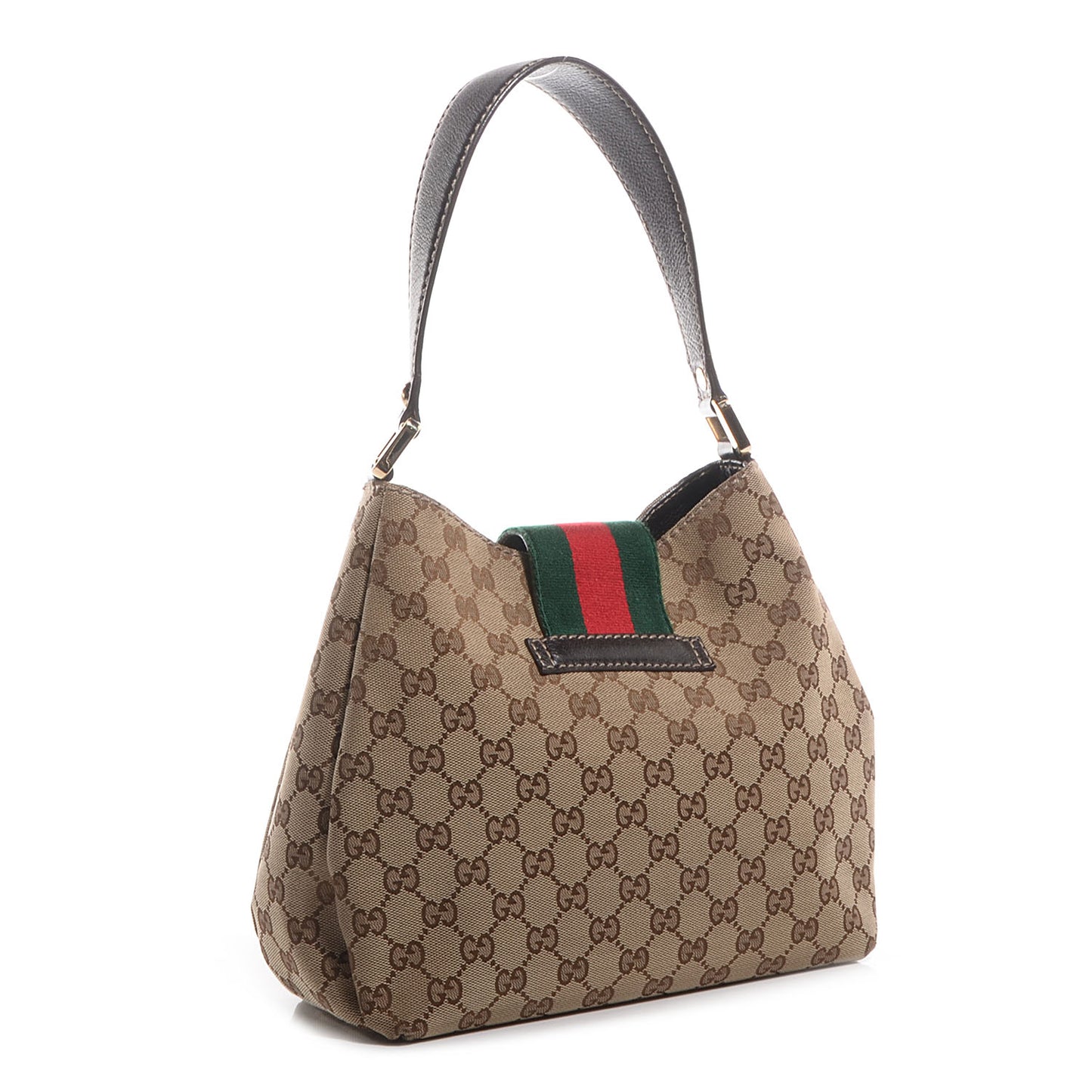 Monogram New Ladies Web Medium Hobo Brown
