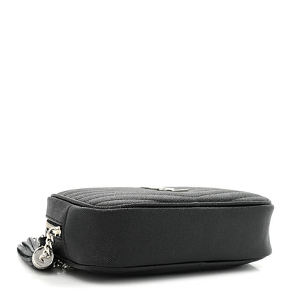 Saint Laurent Grain De Poudre Matelasse Monogram Mini Lou Camera Bag Black 4 of 10