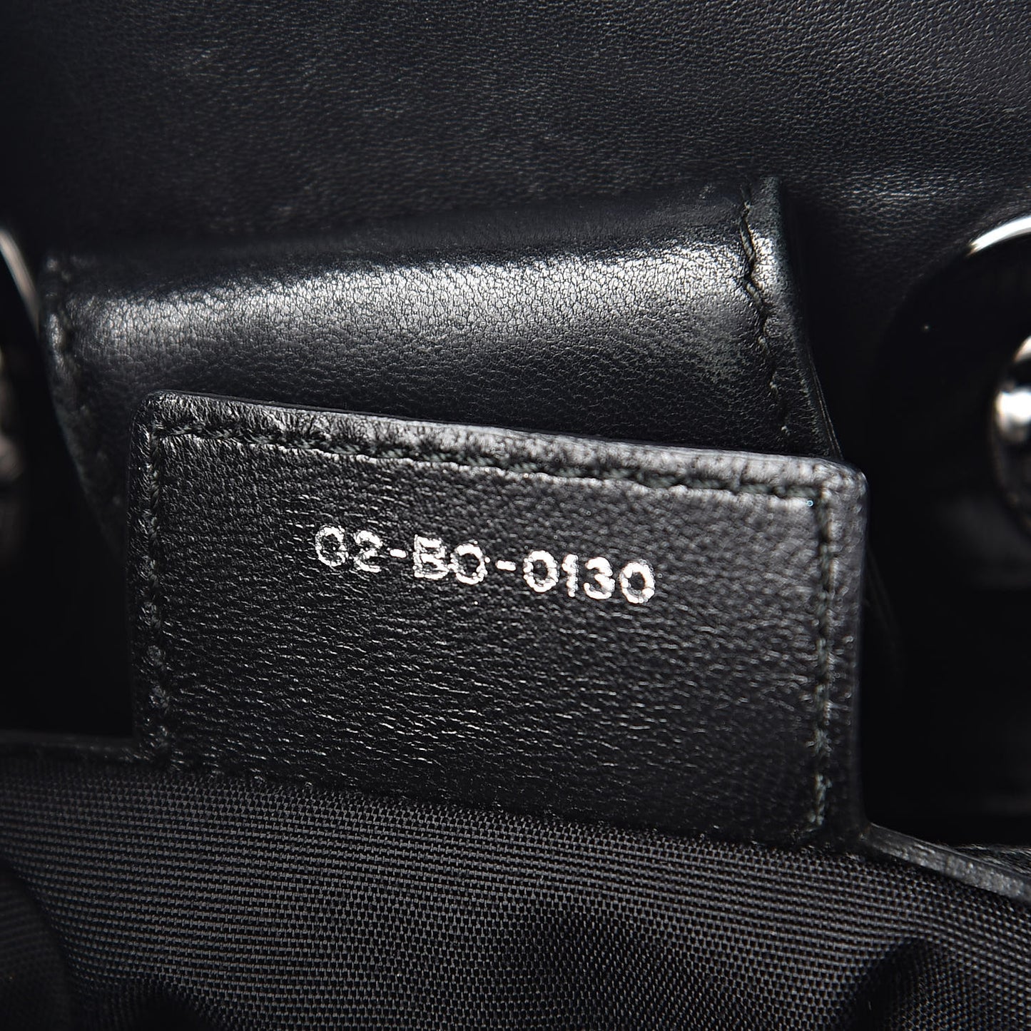 Lambskin Cannage Chri Chri Drawstring Bag Black