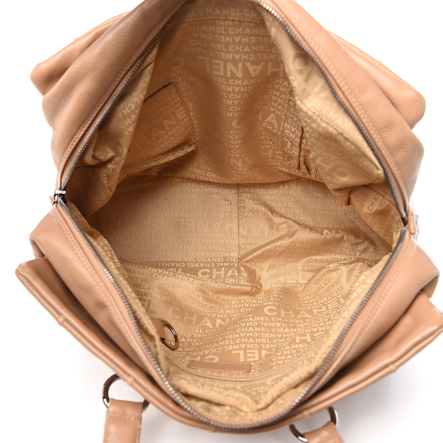 Caviar Square Stitched Tote Beige