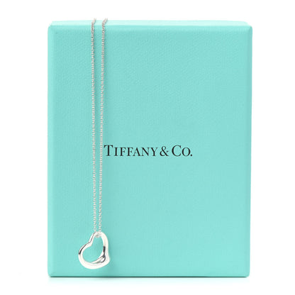 Tiffany Sterling Silver 16mm Elsa Peretti Open Heart Pendant Necklace 7 of 7