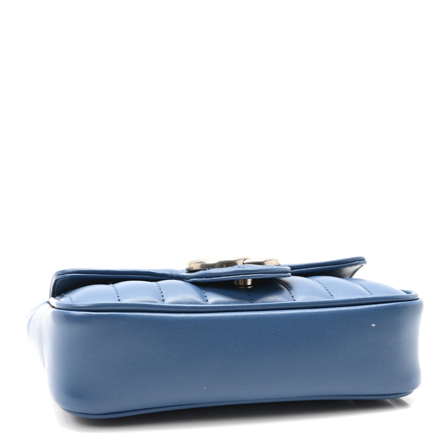 Calfskin Matelasse Aria Super Mini GG Marmont Shoulder Bag Clear Blue