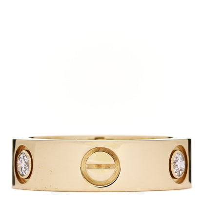 Cartier 18K Pink Gold 3 Diamond 5.5mm LOVE Ring 50 5.25 3 of 5