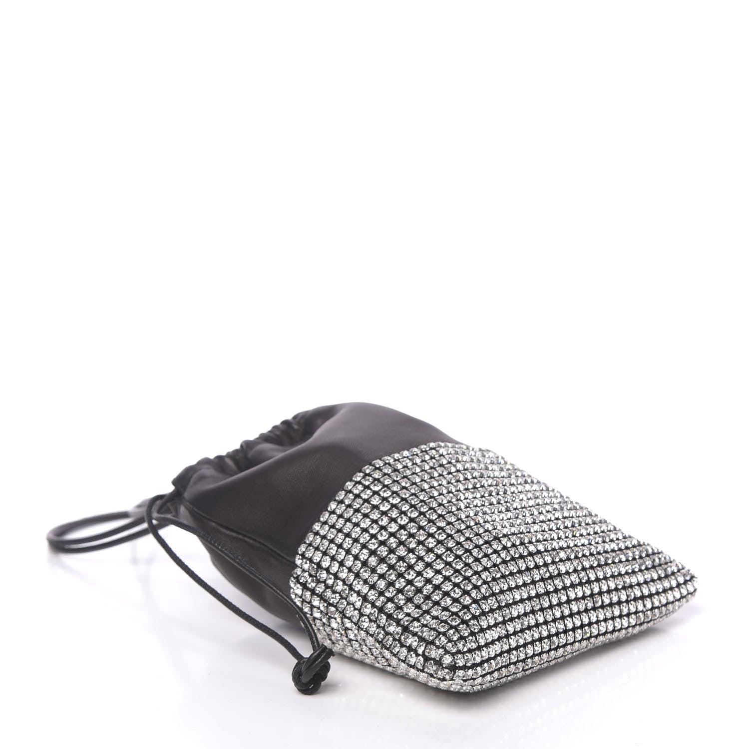 Alexander Wang Lambskin Crystal Rhinestone Ryan Mini Drawstring Bag Black 4 of 10