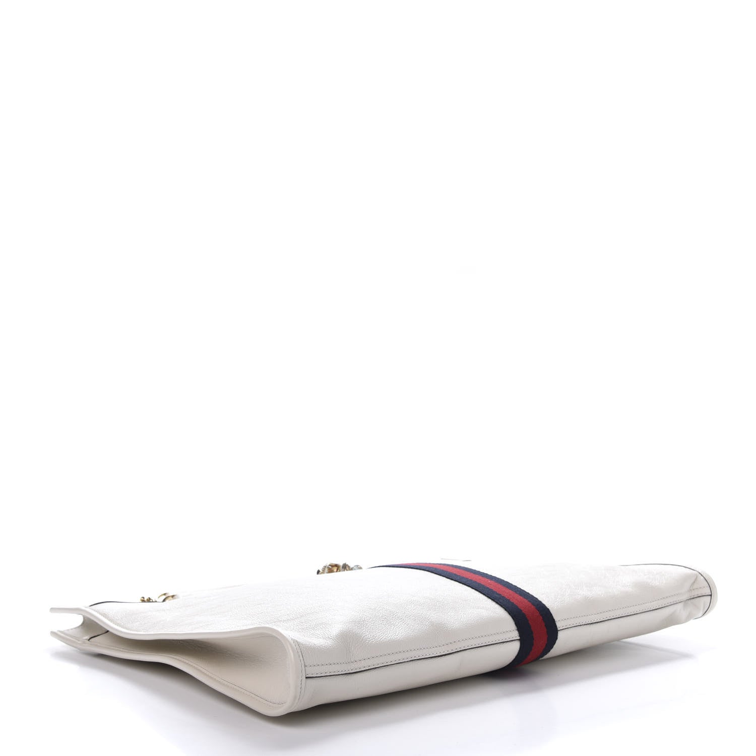 Gucci Suede Calfskin Large Rajah Chain Tote White 5 of 15