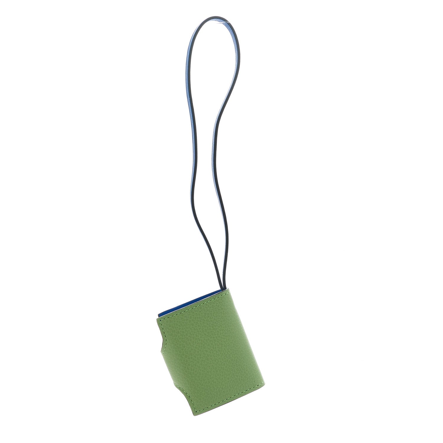 Hermes Evercolor Swift Verso Ulysse Nano Bag Charm Vert Criquet Bleu France 3 of 5