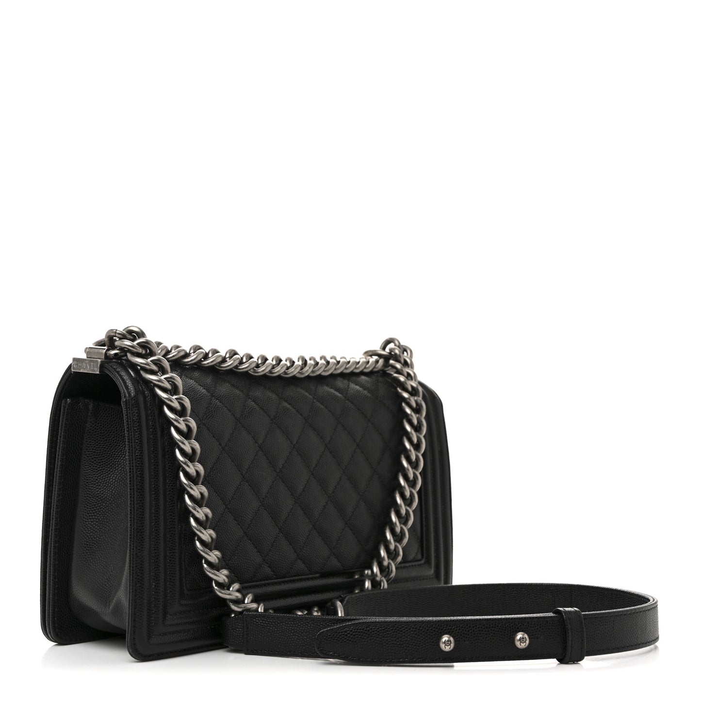Caviar Quilted Medium Boy Flap Black