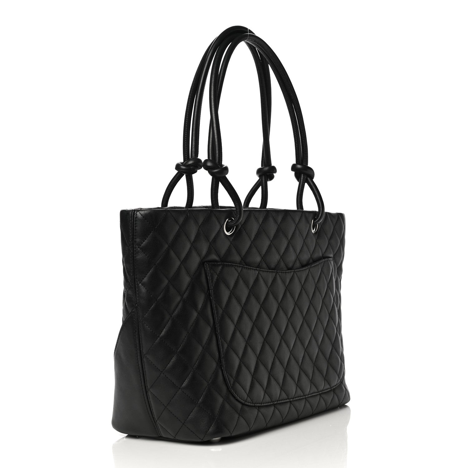 Chanel Calfskin Quilted Large Cambon Tote Black White 3 of 14