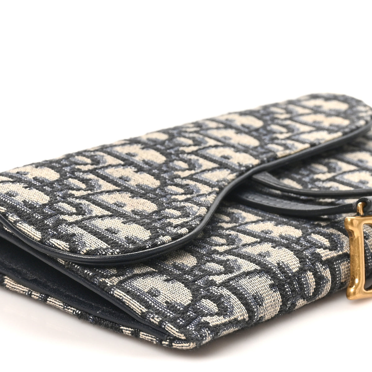 Oblique Saddle Chain Long Wallet Blue