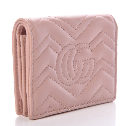 Gucci Calfskin Matelasse GG Marmont Card Case Perfect Pink 3 of 6