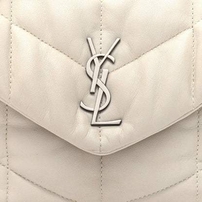 Saint Laurent Lambskin Quilted Toy Loulou Puffer Monogram Chain Satchel Crema Soft 7 of 9