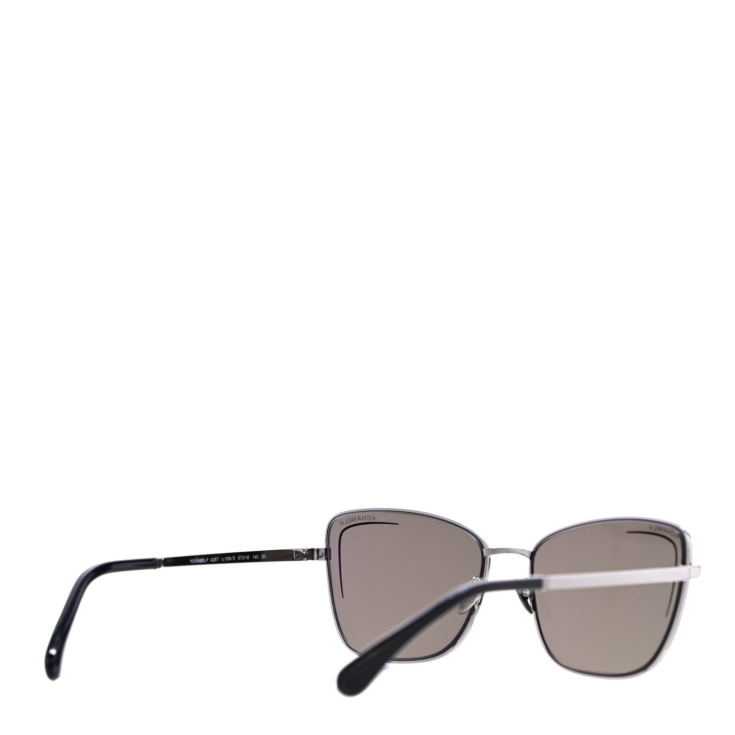 Chanel Metal Cat Eye Sunglasses 4267 Black 3 of 7