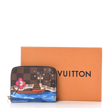 Louis Vuitton Damier Ebene 2019 Christmas Animation Zippy Coin Purse Blue 8 of 8