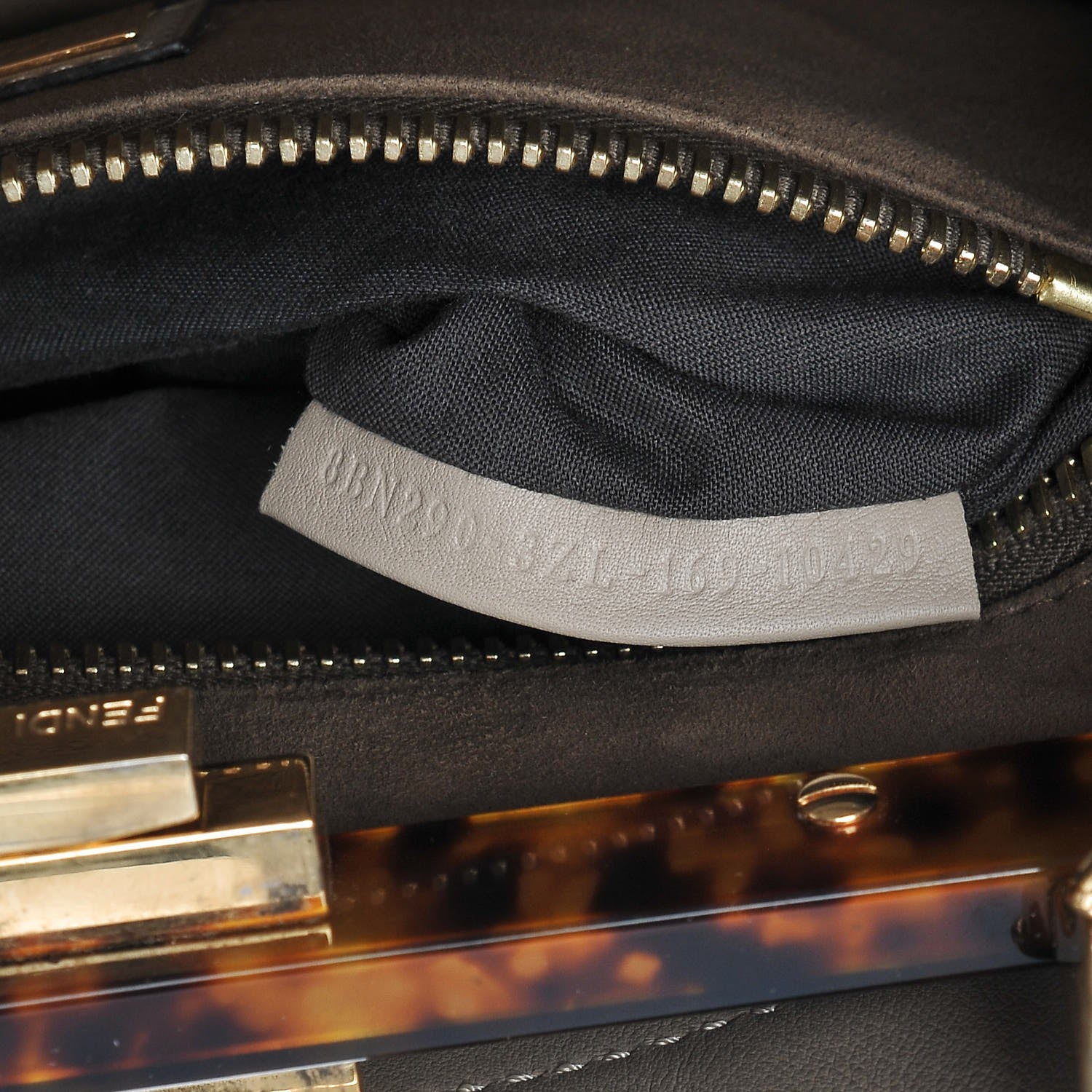 Fendi Vitello Seta Plexiglass Tortoise Medium Peekaboo Iconic Satchel Tortora 8 of 15