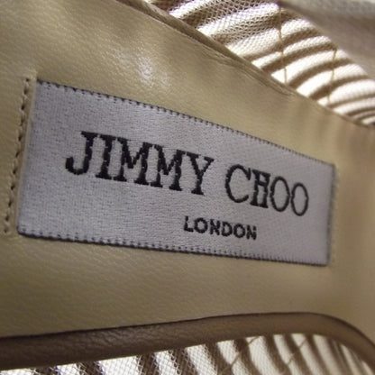 Jimmy Choo Patent Mesh Ellie Wedge Sandals 37 Nude 6 of 6