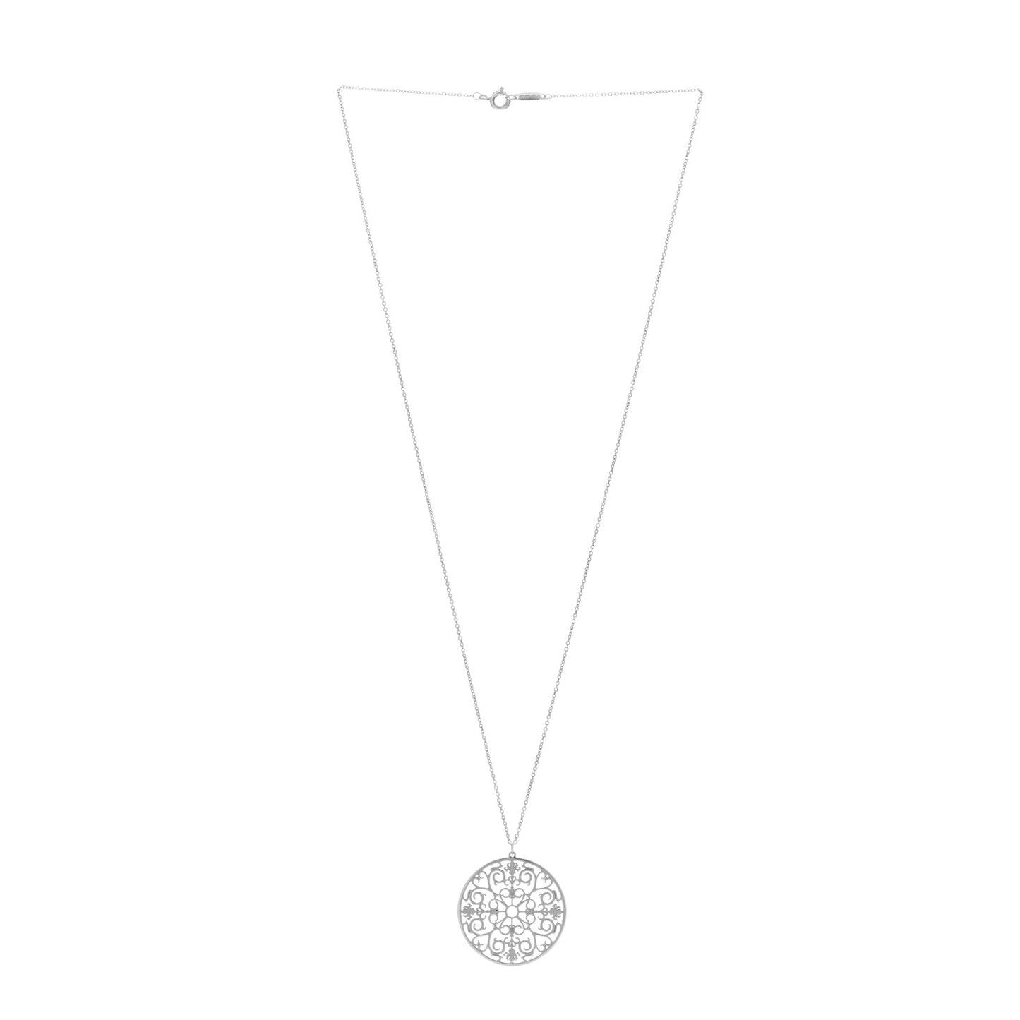 Sterling Silver Enchant Round Medallion Pendant Necklace