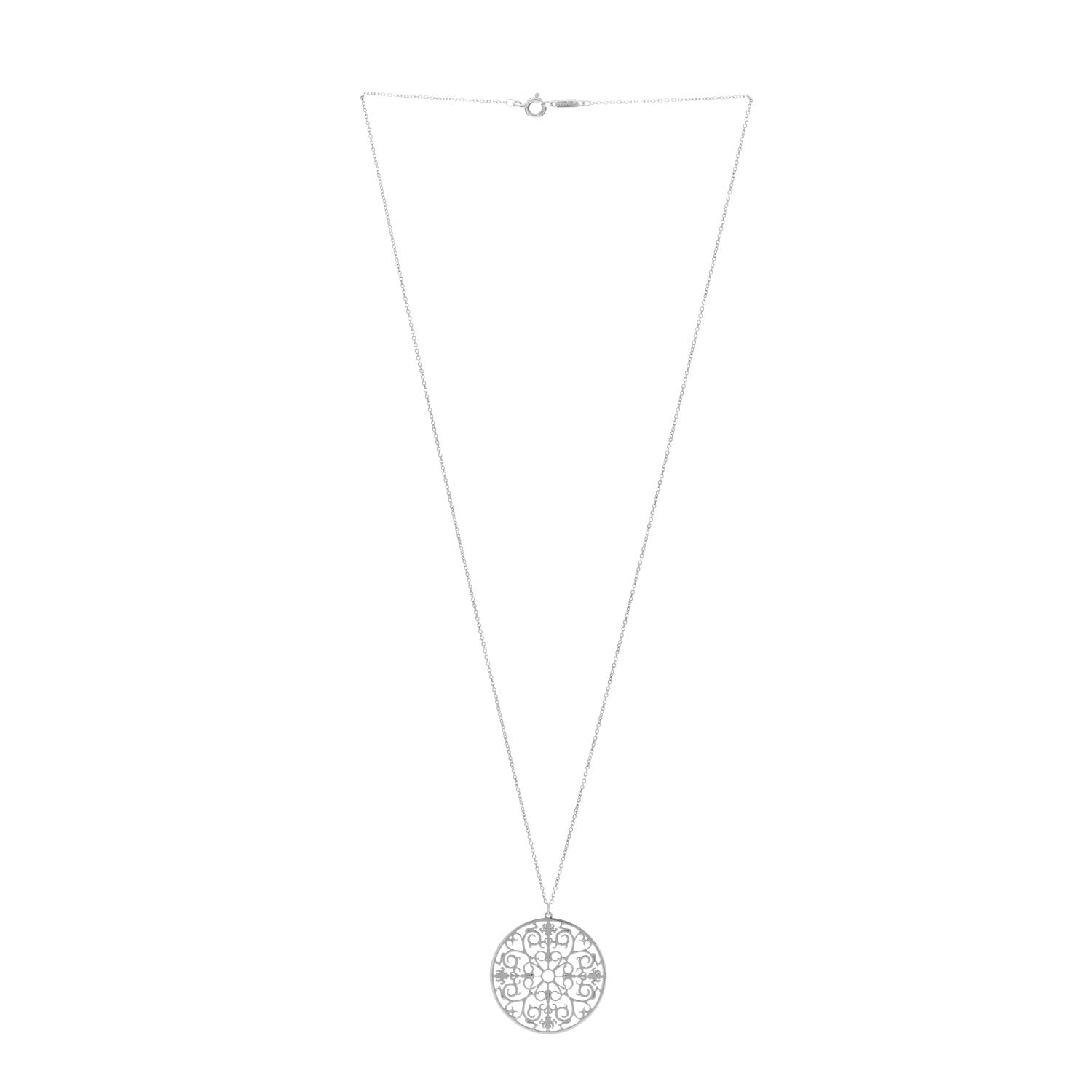 Tiffany Sterling Silver Enchant Round Medallion Pendant Necklace 2 of 4