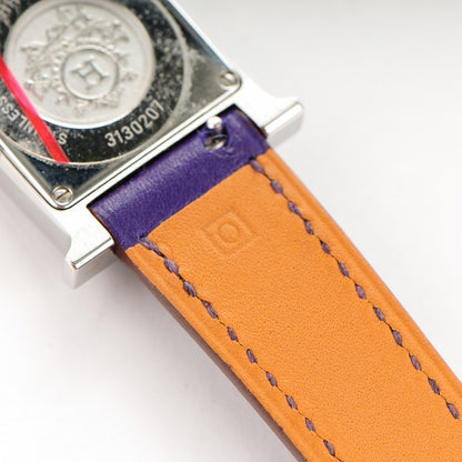 Hermes Stainless Steel Swift 21mm Heure H Hour Quartz Watch Iris 6 of 11