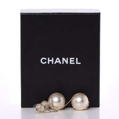 Chanel Pearl CC Drop Earrings Gold 6 of 6
