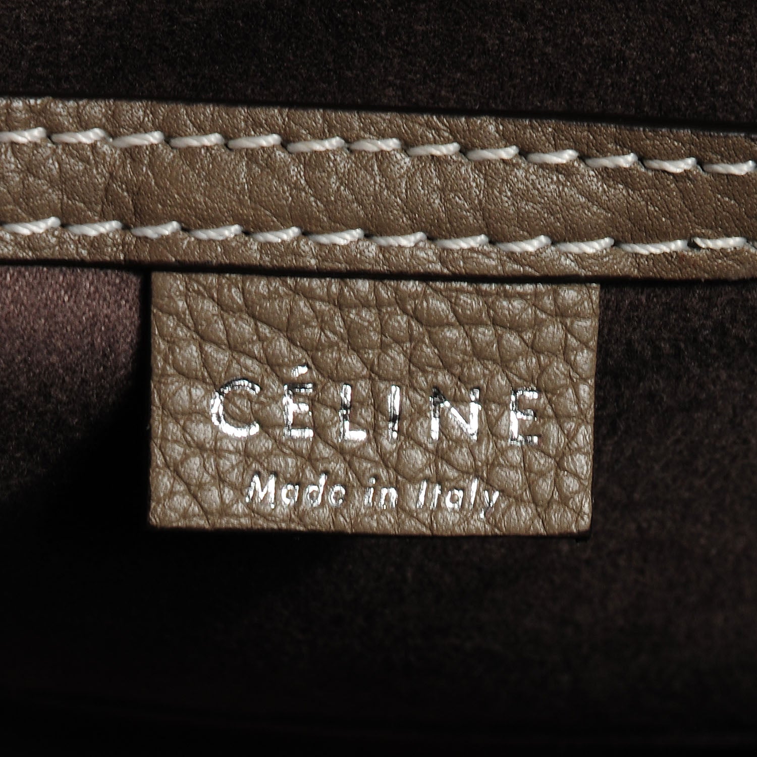 Celine Drummed Leather Nano Luggage Souris 5 of 8