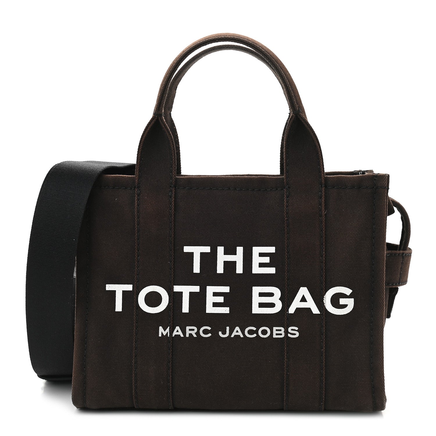 Marc Jacobs Cotton Canvas Mini The Traveler Tote Bag Black 1 of 9