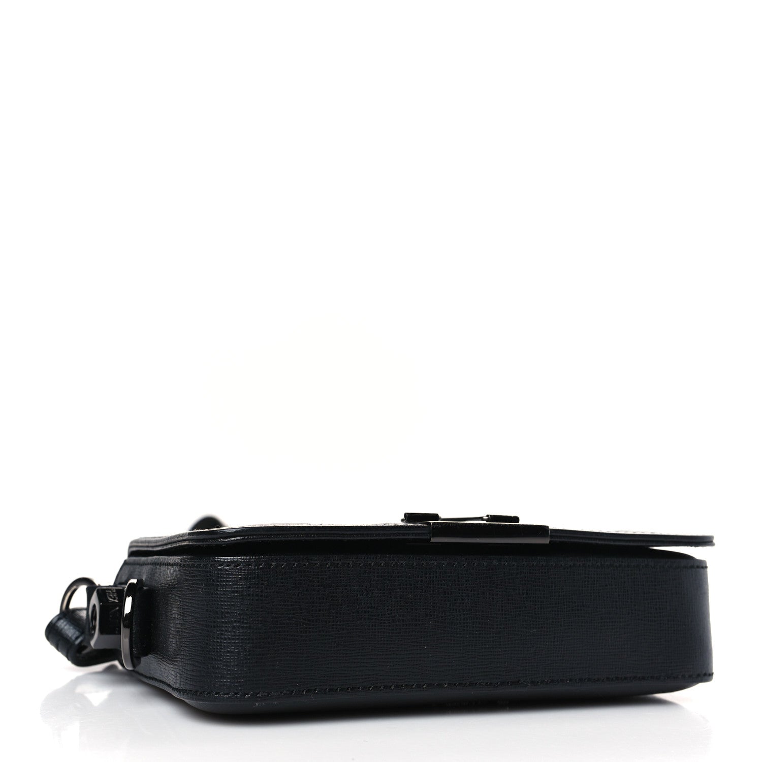 Off-White Saffiano Striped Mini Diag Binder Clip Bag Black White 4 of 8