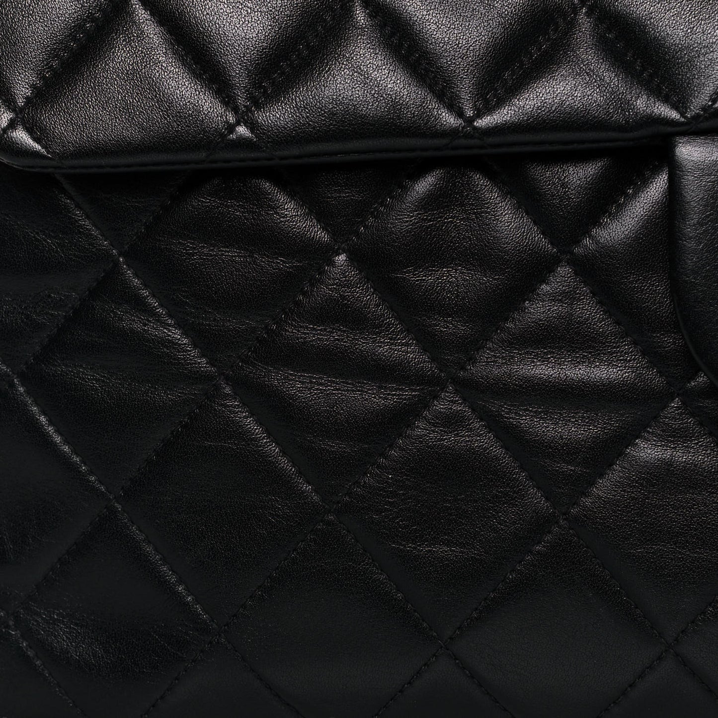 Lambskin Quilted XL Jumbo Single Flap Black