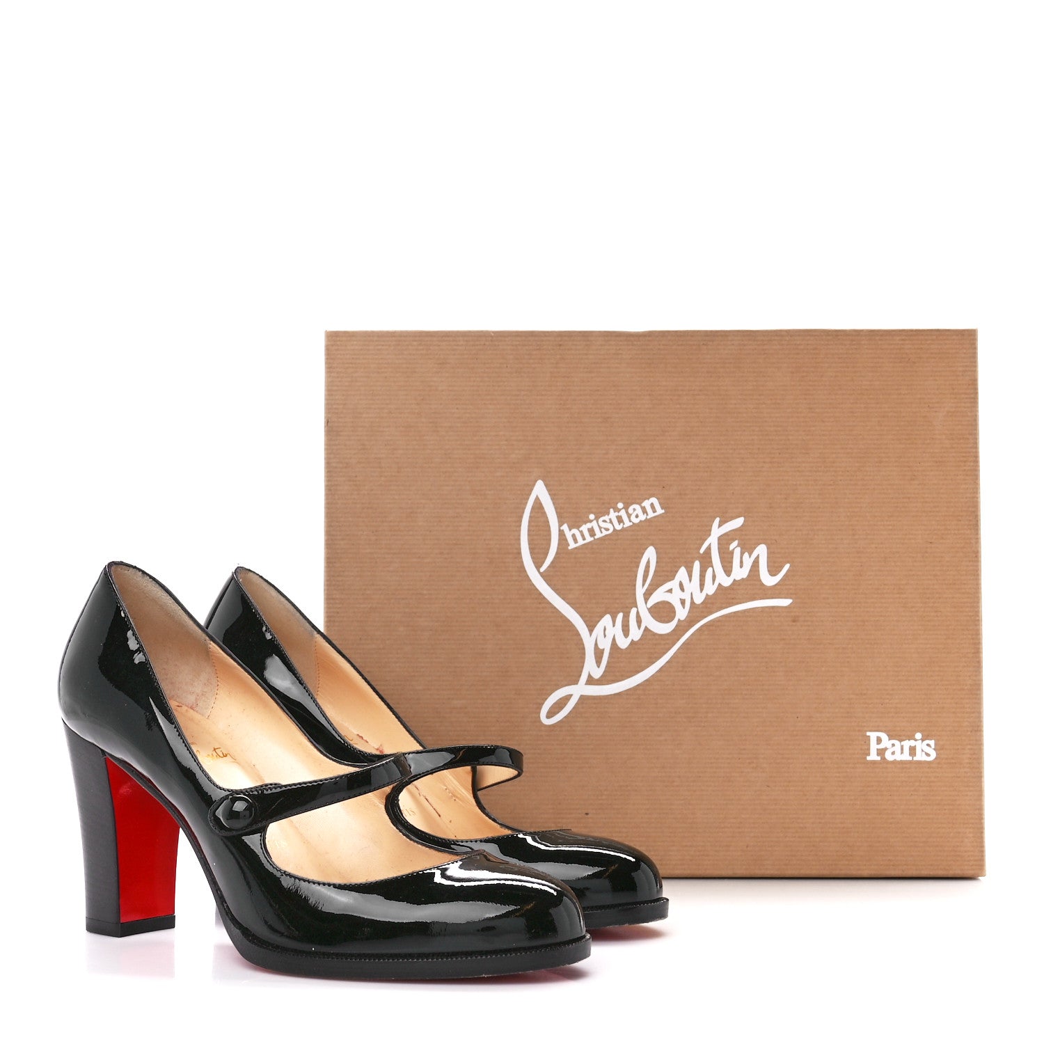 Christian Louboutin Patent Top Street 85 Mary Jane Pumps 37.5 Black 9 of 9